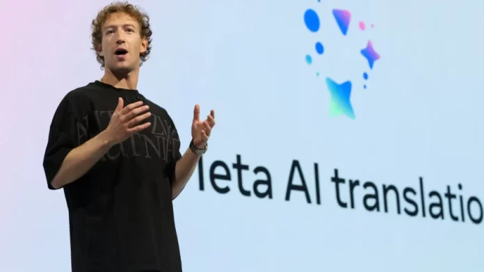 Mark Zuckerberg, CEO da Meta, durante apresentação sobre Meta AI