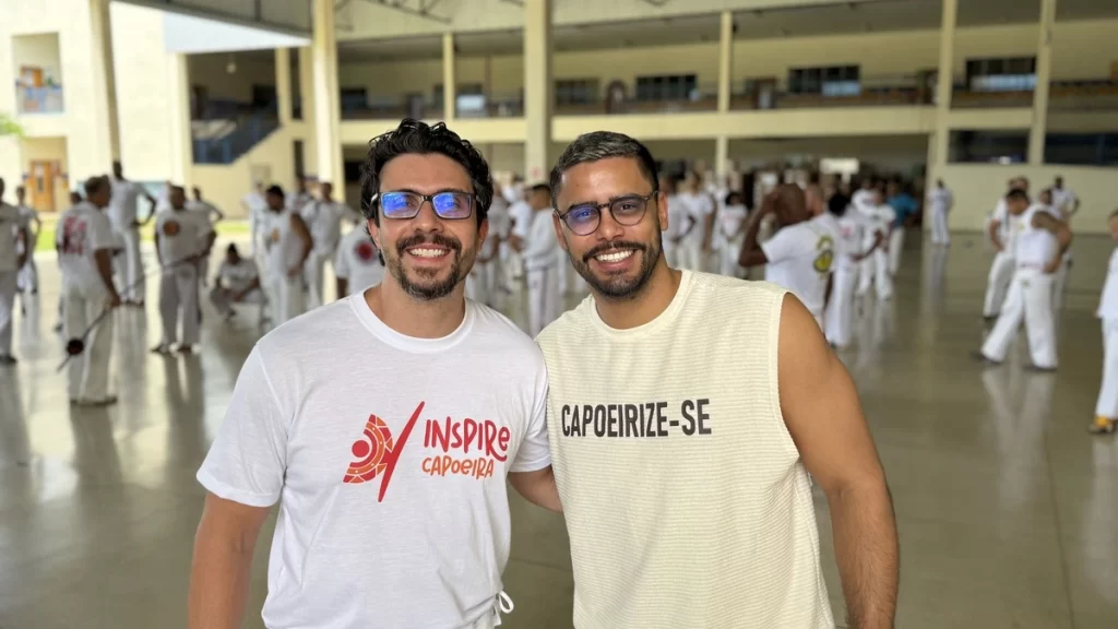 Organizador do evento, Mestre Cego, e o secretário de Igualdade Racial e Direitos Humanos de Palmas, José Eduardo de Azevedo.